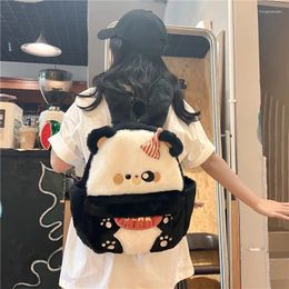 Storage Bags Cartoon Cute Plush Bear Backpacks Large Capacity Animal Shaped Girl Bag Fashion Versatile Zippered Anime Kawii Kids Schoolbags
