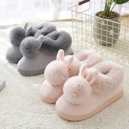 Slippers Cotton For Women With Warm And Thick Soles Winter Couple Korean Version Of Home Decor Cute All Inclusive Heel