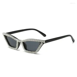 Sunglasses Personality Small Frame Cat Eye Triangle Set With Diamonds Designer Sun Glasses For Women UV400