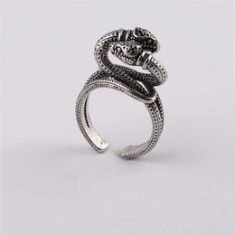 28% OFF Gu Jia's New Double Snake Head Wrapping Made of Old Rings for Men and Women Couples Matching Ring Meng Yu Jewellery