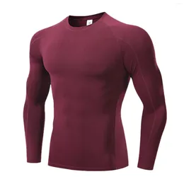 Men's T Shirts Mens Training Tight T-Shirt Fitness Sports Fitting Running Long Sleeved Shirt Tee Pullovers Plus Size Top Quality Tees