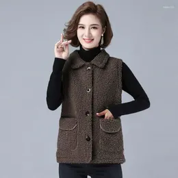 Women's Vests L-5XL Womens Casual Coats Winter Female Waistcoats Single Breasted Middle Age Loose Keep Warm Ladies Outerwear H30