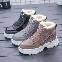 Boots Winter 2024 Women Ankle Warm Plush Woman Shoes Sneakers Flats Casual Ladies Cotton Short Snow