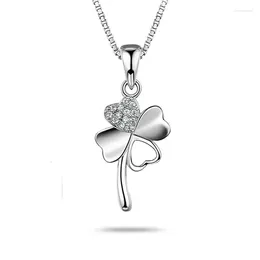 Pendant Necklaces Lucky Clover Necklace For Women Made With Genuine S925 Sterling Silver