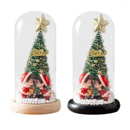 Christmas Decorations Tabletop Mini Tree With LED Realistic Small Ornament For Shelf Living Room Desktop Bedroom Party Supplies