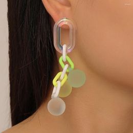 Dangle Earrings S925 Silver Cute Colourful Frosted Bubble Ball For Women Sweet Candy Hit Colour Resin Pendant Drop Jewellery Gifts