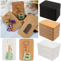 Jewelry Pouches Kraft Paper Ornament Accessories Dualsides Blank Packing Tags Keychain Packaging Card Keyring Display Boardcard Holder