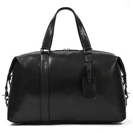 Duffel Bags Men Genuine Leather Travel Tote Carry On Luggage Male Handbag Casual Triping Large Cowhide Weekend Shoulder Bag