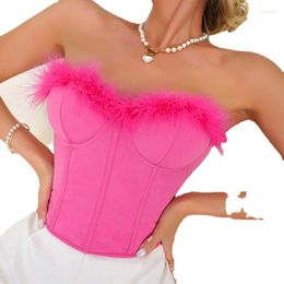 Women's Tanks Sleeveless Off Shoulder Fashion Sexy Corset Crop Tops Vest Female Underwear