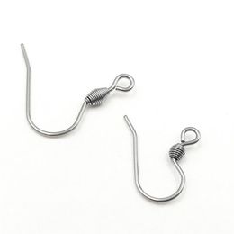 200pcs lot Surgical Stainless steel covered Silver plated Earring Hooks Nickel earrings clasps for DIY Findings Whole284t
