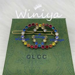 38% OFF Family Hairpin/Gu Family's New Letter Colorful Diamond Colored One Character Clip Trendy Cool Fashion Hair Accessories