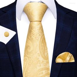Bow Ties Gloden Plaid/Striped Tie For Men Necktie Tartan Woven TR Material