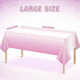 Table Cloth 137cmx274cm Shiny Rectangle Disposable Gold Color Dot Waterproof Tablecloth For Happy Birthday Party Decortions Supplies