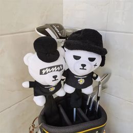 Chrysanthemum Bear Golf Wood Head Cover Plush Golf Driver Fairway Wood Headcover For Man Women 231229