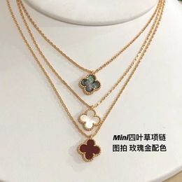Jewelry Luxury VanCA Designer Accessories Ten Flower Pendant Necklace Lucky Four Leaf Grass 10 Flower Necklace Collar Chain Fritillaria Necklace Agate 17WC