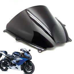 Motorcycle Clear Black Double Bubble Windscreen Windshield ABS Fit For Suzuki GSXR 1000 2007-2008