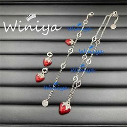 28% OFF Strawberry Set/Gu Family New Letter Simple Necklace Bracelet Earstuds Fashion Personality Cute Jewellery