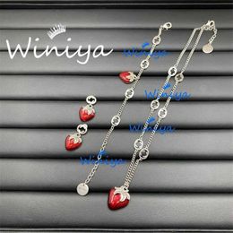 38% OFF Strawberry Set/Gu Family New Letter Simple Necklace Bracelet Earstuds Fashion Personality Cute Jewelry