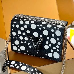 twist wallet designer bag handbags for women Water ripple shoulder crossbody handbag leather black chain bag classic falp shopping duffle bags gift party backpack