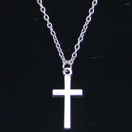 Chains 20pcs Fashion Necklace 13x17mm Double Sided Cross Pendants Short Long Women Men Colar Gift Jewelry Choker