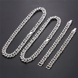 Silver Color Miami Curb Cuban Chain Necklaces Men Women Hip Hop Jewelry Bling Rapper Unisex Grunge Chokers290p