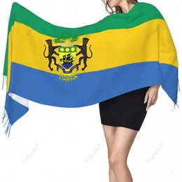 Scarves Gabon Emblem Flag Scarf Pashmina Warm Shawl Wrap Hijab Spring Winter Multifunction Unisex