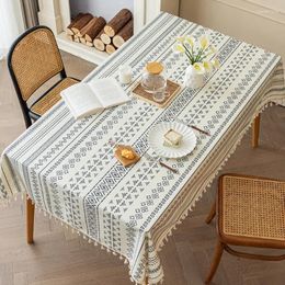 Table Cloth Geometry Linen Cover Rectangular White Tablecloths Waterproof Coffee For Dining Desks Kitchen Decoration