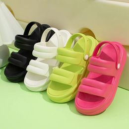 Sandals Thick Soled EVA Women's Summer Outerwear 2024 Minimalist Non Slip Two Wear Beach Men Women Couples Slippers