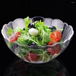 Dinnerware Sets Transparent Lotus Shape Fruit Salad Bowl Plastic Dessert Bowls Vegetable Seasoning Container For Restaurant Home