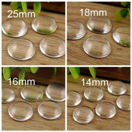 Glass Cabochon Jewellery Components Clear Round Domed Glass Flat Back Beads DIY Handmade Findings 14mm 18mm 25mm230n