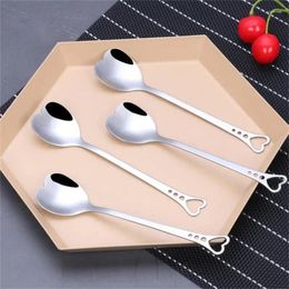 Coffee Scoops Dessert Sugar Spoon Stainless Steel Heart-shaped Silver Creative Portable Universal Kitchen Tools And Gadgets Dinnerware