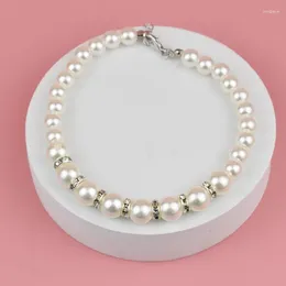 Dog Collars Fashion Pet Coller Puppy Cat Pearl Necklace Accessories Bling Diamond Pets Dogs Cats Collar Wedding Jewelry