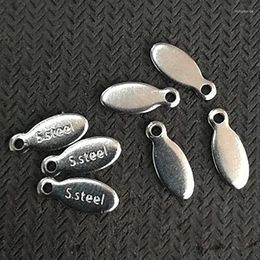 Charms Stainless Steel Tag Bowling Ball Piece Oval Necklace End Pendant Diy Accessories Can Be Engraved Logo