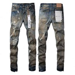 High Street Fashion Malt Designer lila Stretch elastische Skinny Jeans Knöpfe Fliegen Hip Hop Marke für Männer schwarze Hosen