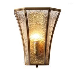 Wall Lamps Vintage Retro Real Copper LED Lamp American Style Sconce Industrial Decor Bedroom Bedside Lighting Fixture E14