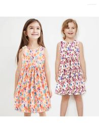 Girl Dresses Girls Summer Suspender Dress Sundress Print Pattern Cute Style Milk Silk Fabric