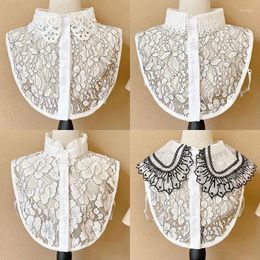 Bow Ties Embroidery False Collar For Women Suits Fake Shirts Tops Decorative Floral Lace Neckwear Clothes Decor