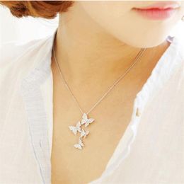 Pendant Necklaces Arrival Multiple Zircon Butterfly & Pendants For Women Jewelry CZ Wedding Chokers Necklace G277Y