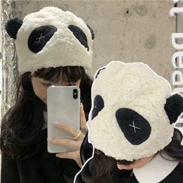 Berets Cartoon Animal Panda Cap Kawaii Unisex Fashion Woollen Berber Fleece Pullover Hat Warm Hats Autumn Winter Accessories