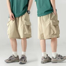 Men's Shorts 2024 Summer Japanese Style Large Size Thin Men Loose Knee Cargo Hip Hop Streetwear Male Short Trousers