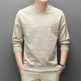 Men's Hoodies 4XL-M Autumn Men Korean Fashion Long Sleeve Sweatshirt Patchwork Letter Print Streetwear Jogger Texture Pullover