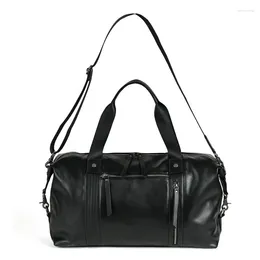 Duffel Bags Genuine Leather Men Women Big Travelling Soft Real Cowhide Carry Hand Luggage Travel Shoulder Bag Weekend