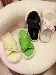 Slippers Shoes Women Summer Platform Pantofle Slides Med Fashion 2024 Soft Flat Luxury Casual Rome PU Leisure House