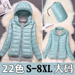 Women's Down S-8XL Plus Size Winter Frivolous Jackets Woman Short Ultrathin Various Colours Solid Coat Women Vintage Clothes