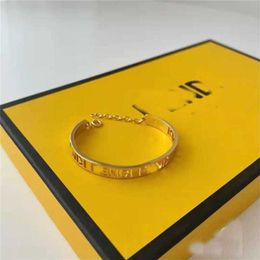 26% OFF F Family Letter Open Brass Extension Chain Fashion Trend Bracelet