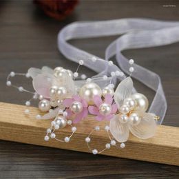 Hair Accessories Pography Prop Hairband Adjustable Faux Pearl Flower For Girls Princess Style Wedding Headband With Anti-slip Design