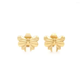 Stud Earrings Bow For Women Stainless Steel Flat Snake Chain Bowknot Drop Statement Jewelry Girls Gift
