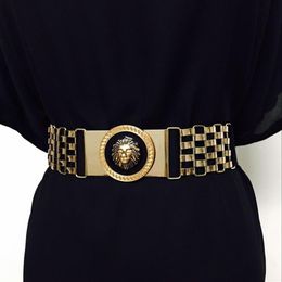 Belts Metal Bright Surface Hollow Chain Elastic Belt Mirror Thin Female Womans Luxury238i