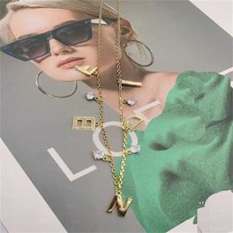 22% OFF Fenjia O-chain letter studded with diamonds niche design necklace brass material fashionable sweater neck chain