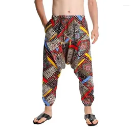 Men's Pants 2024 Spring/Summer Casual Harun Yoga Ethnic Style Loose Fit Large Fashion Hanging Crotch